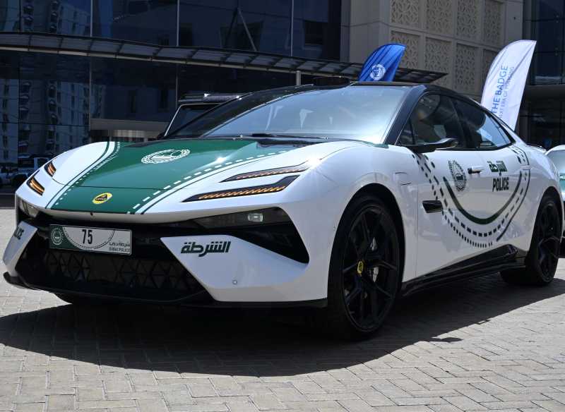 Dubai Police debuts futuristic all-electric 600 km-range Lotus Emeya-S supercar