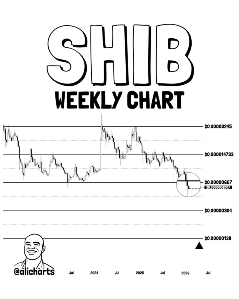 Shiba Inu weekly chart analysis.
