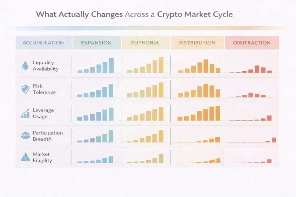 Crypto cycles persist because human behavior, liquidity shifts, and rapid innovation keep creating the same structural patterns.