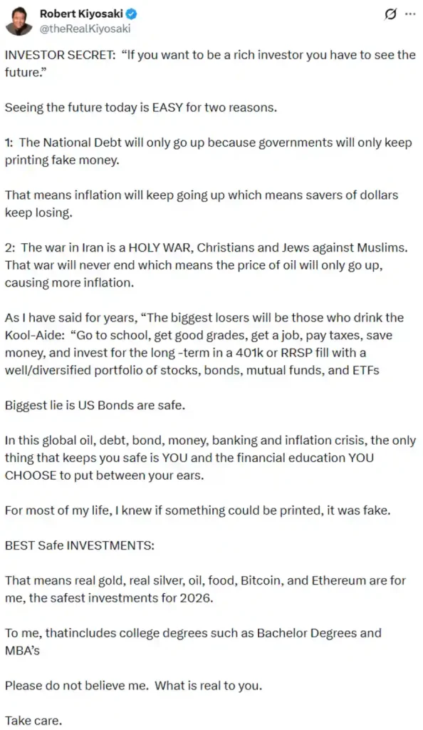 Popular finance educator’s views.