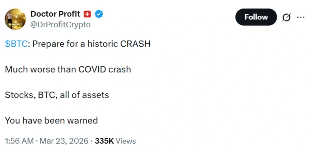 Bitcoin crash warning.