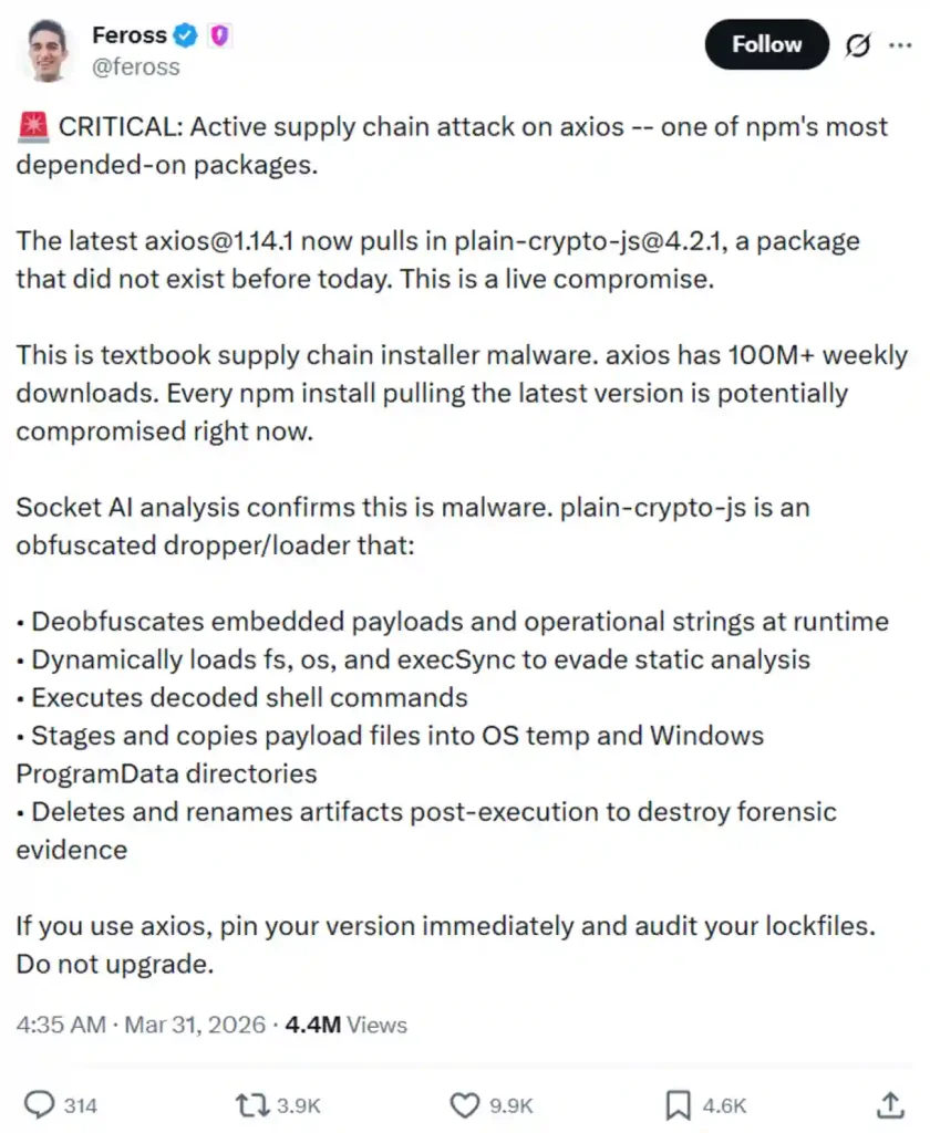 Description of the active supply chain attack.