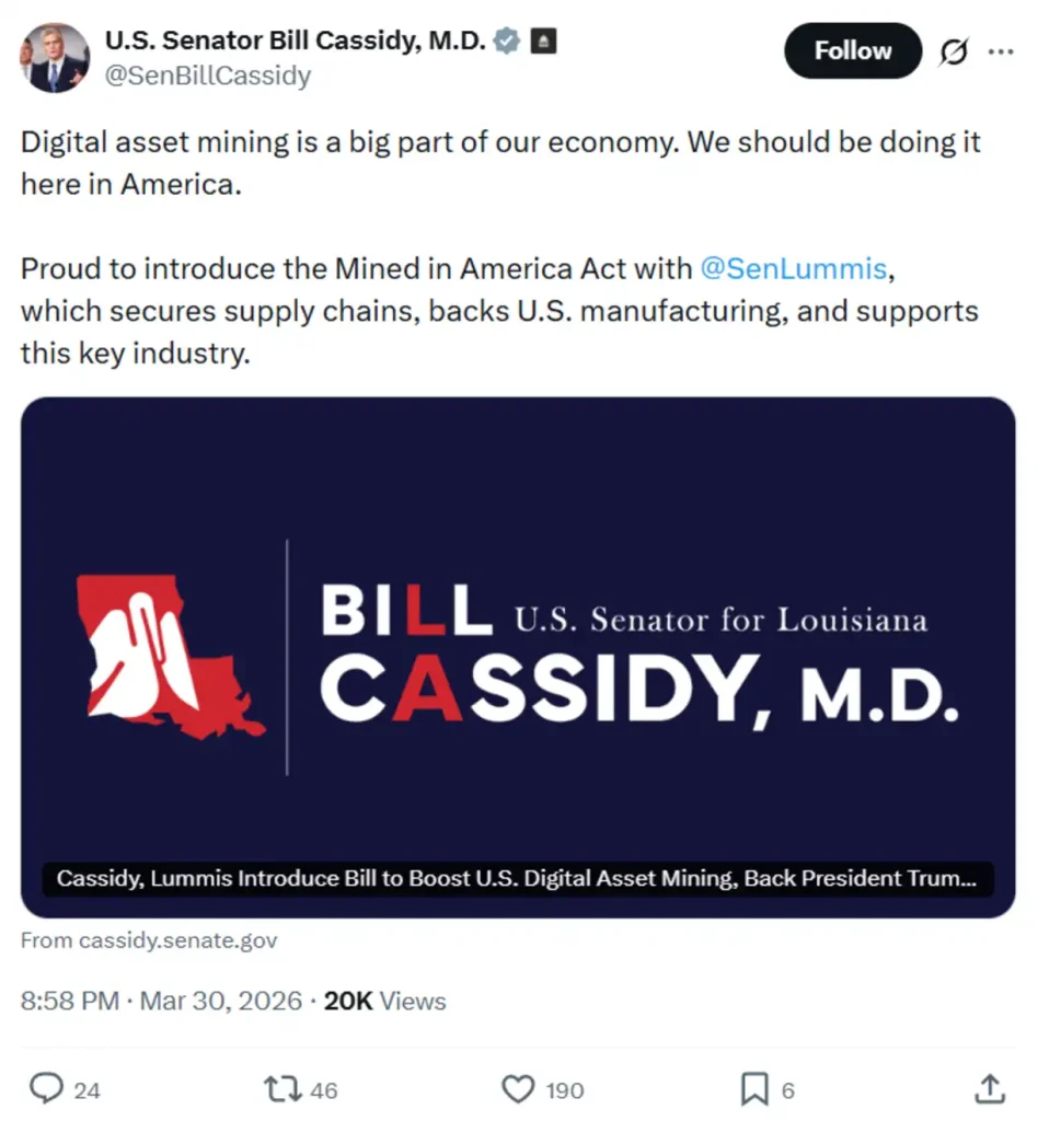 Announcing the bill.