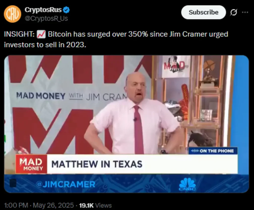 Jim Cramer's missed call on the crypto bull run