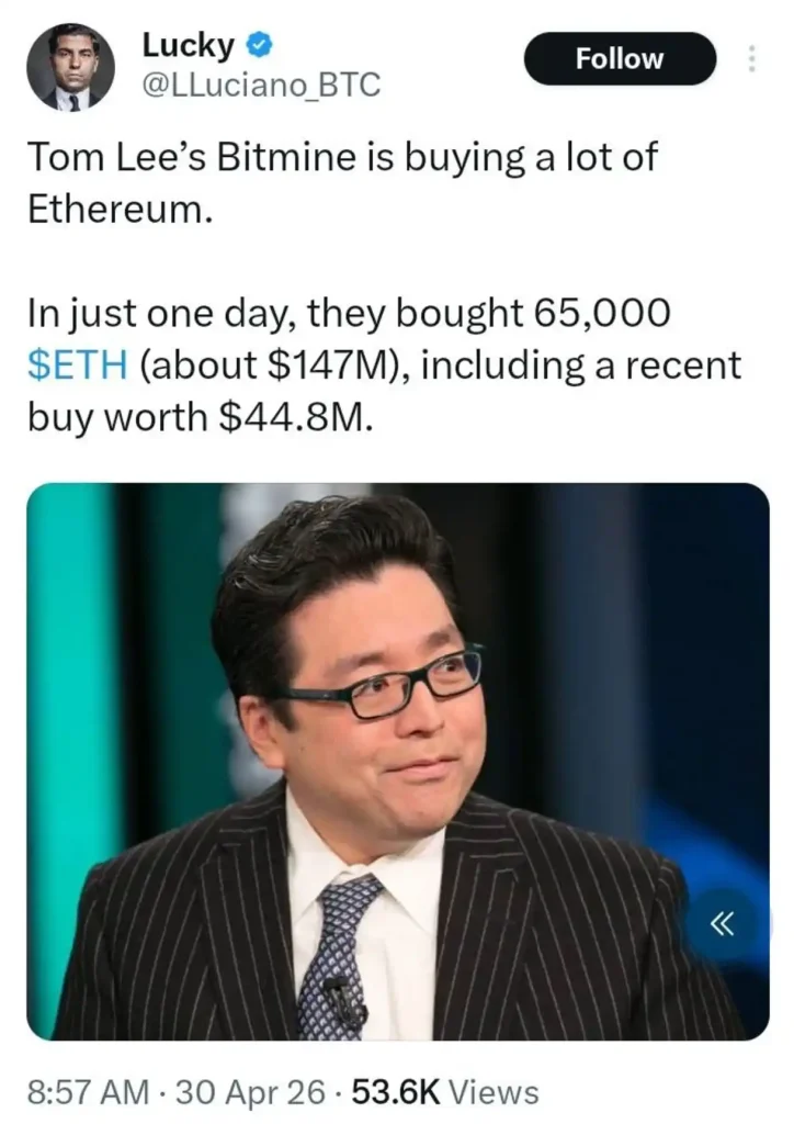 Smart Money Doesn't Wait for Confirmation — Bitmine's 5 Million ETH Treasury Is the Signal