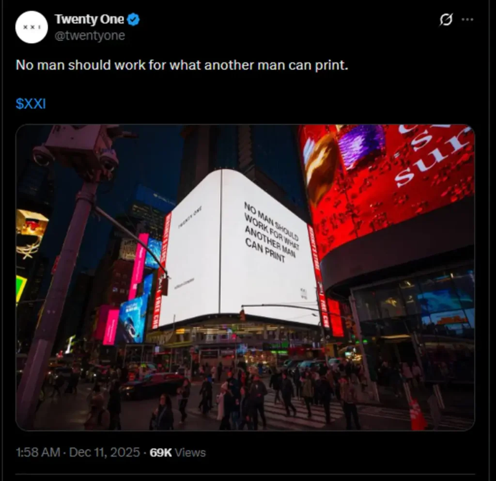 Source: Twenty One Capital / Twitter