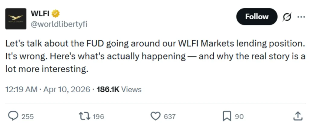 World Liberty Finance team dismissing concerns.