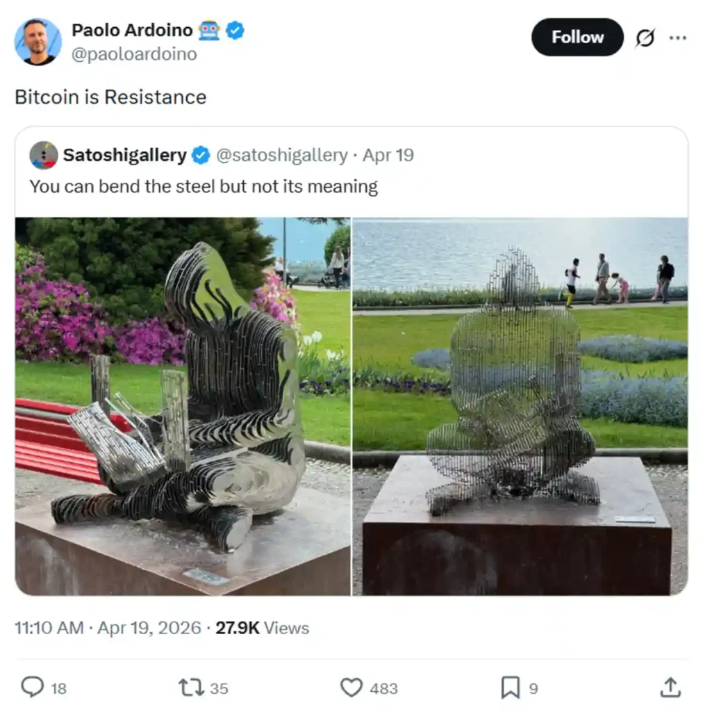 Tether CEO’s recent post.