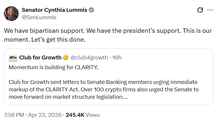 Senator Lummis’ post.