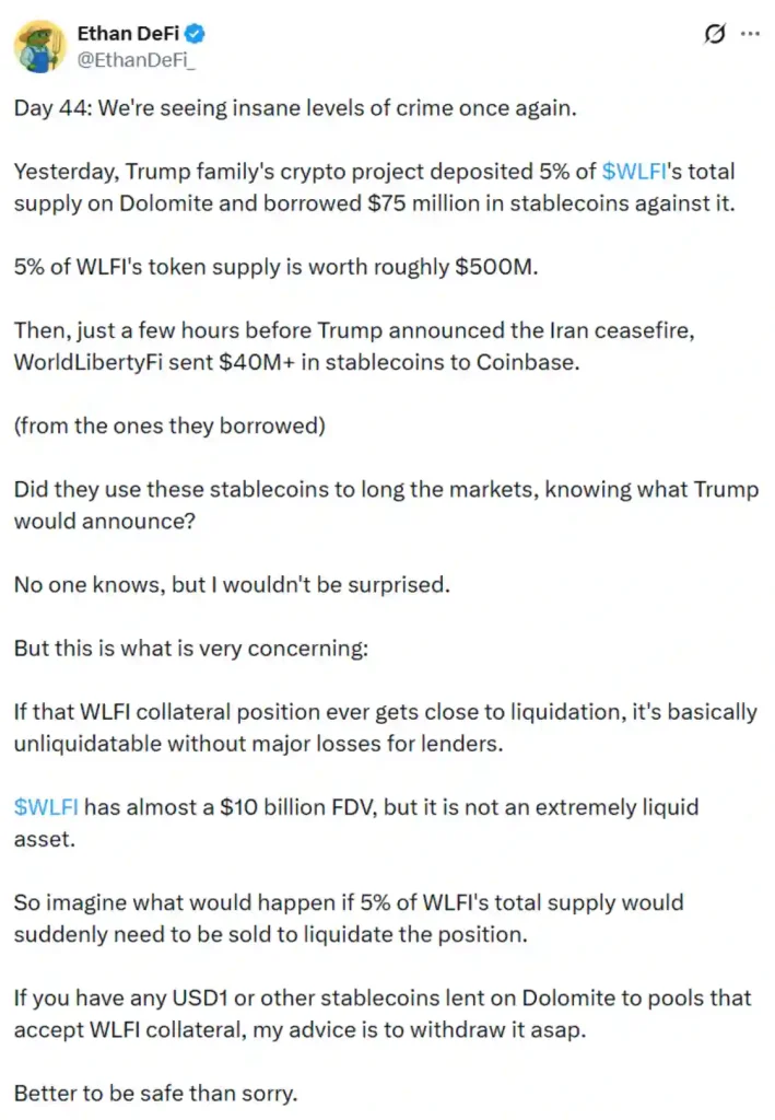 DeFi researcher concerned about the implications.