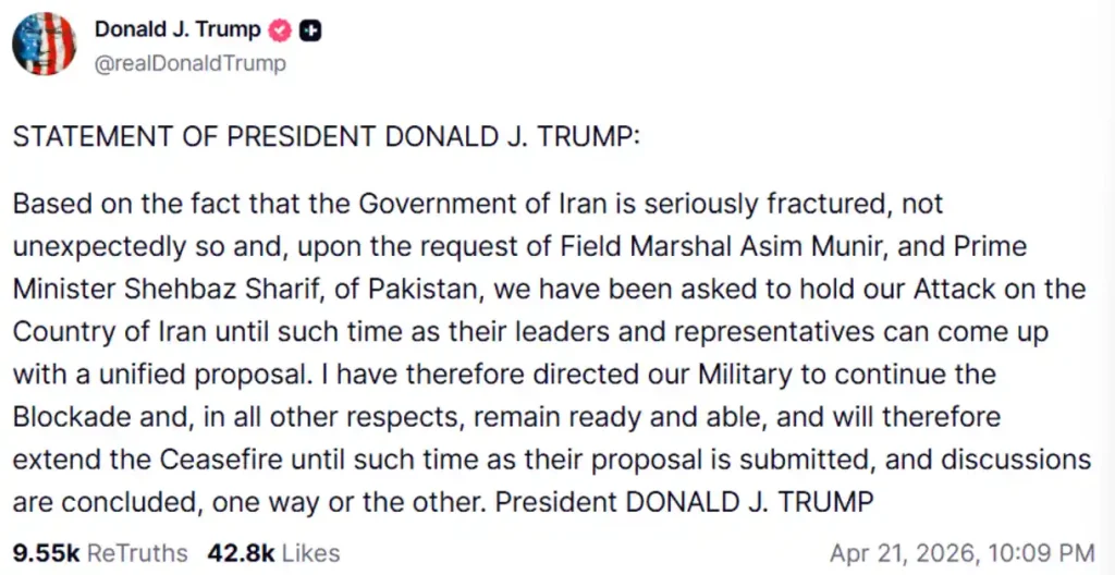 U.S. President’s announcement that triggered the rally.