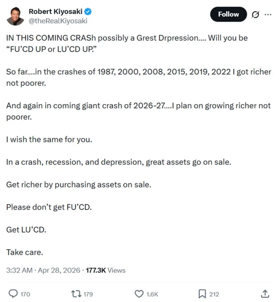 ‘Rich Dad Poor Dad’ author’s views.