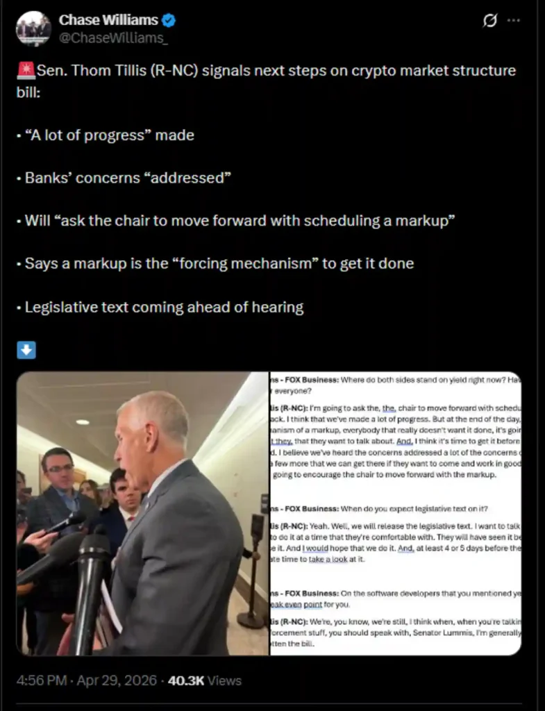 US Crypto Bill. Source: Chase Williams / Twitter