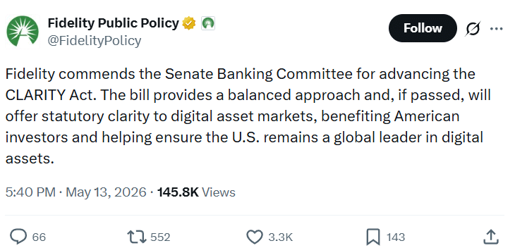 Asset manager takes a side on crypto bill.
