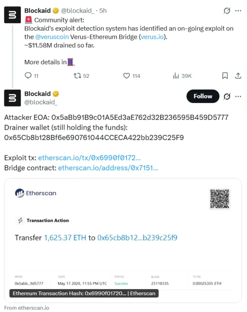 Reporting on the hack.