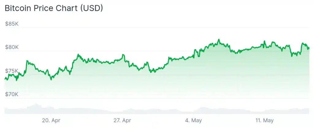 Bitcoin price 30-day chart.