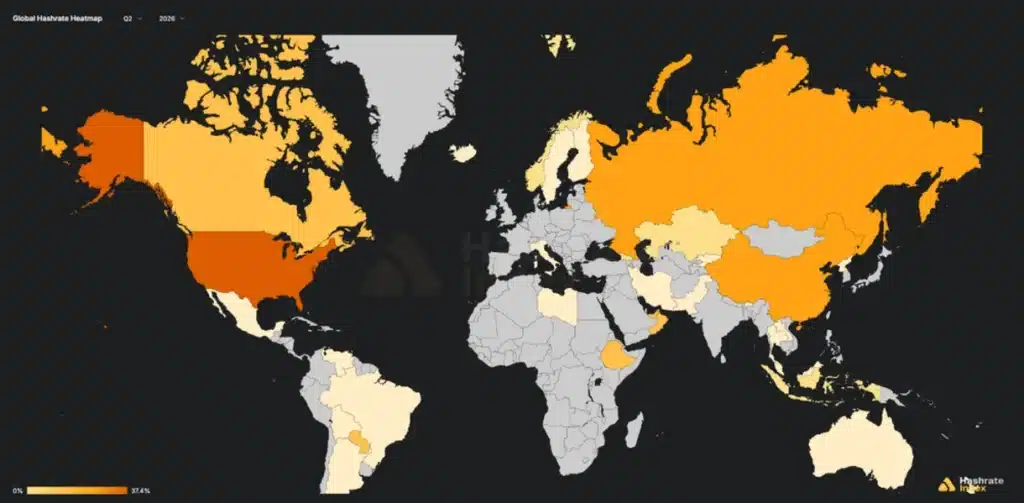 Global hashrate heatmap. Source: Hashrate Index