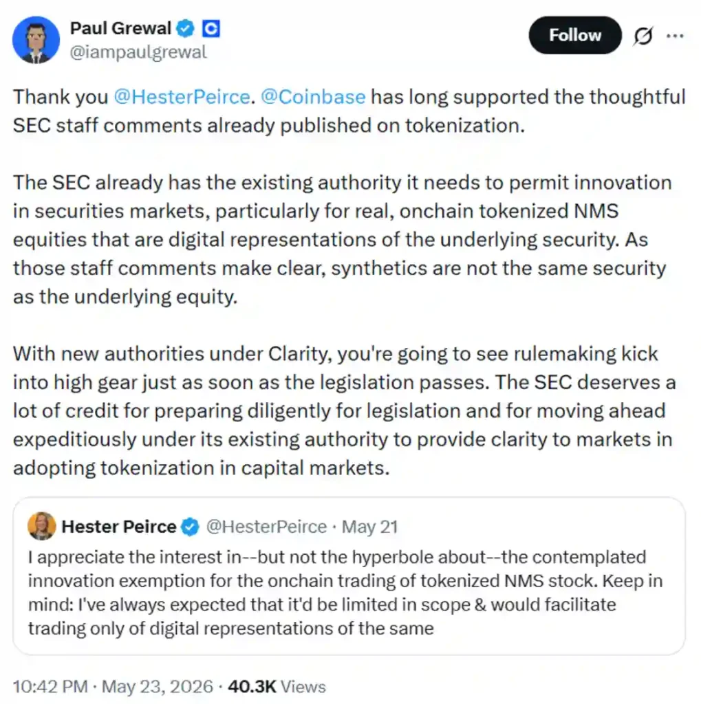 Coinbase CLO’s view of the framework.
