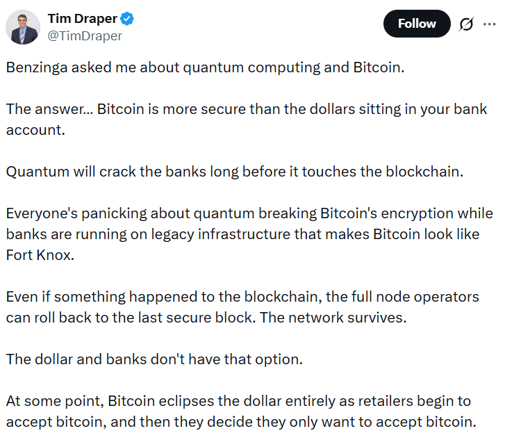 Billionaire’s views of quantum computing and Bitcoin.