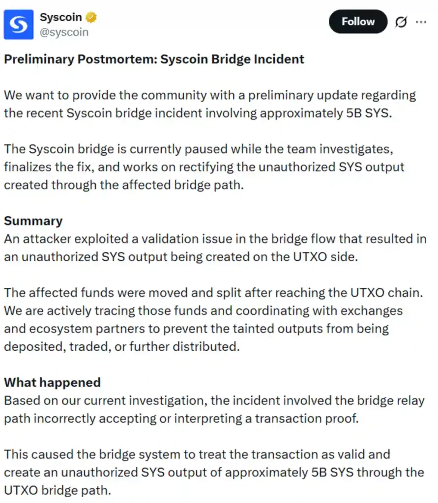 Part of the SYS postmortem.