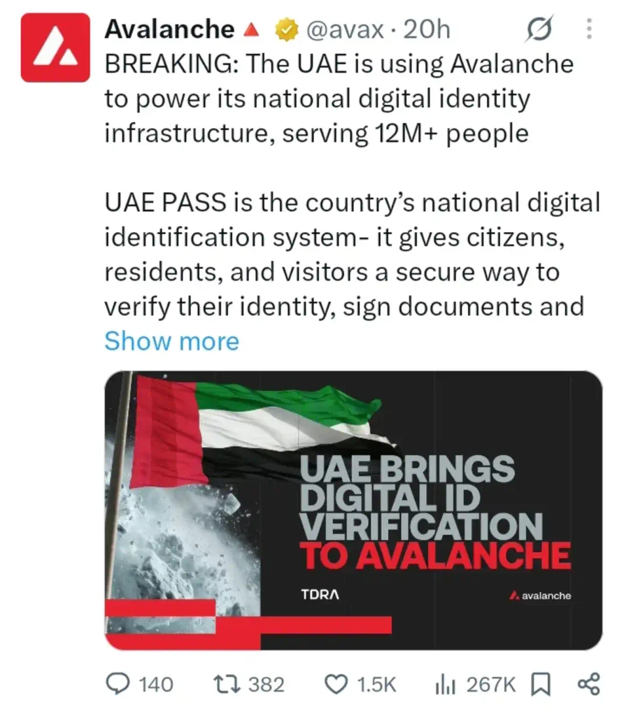 A National Digital Identity System Is Now Using Avalanche — The Scale Is Huge
