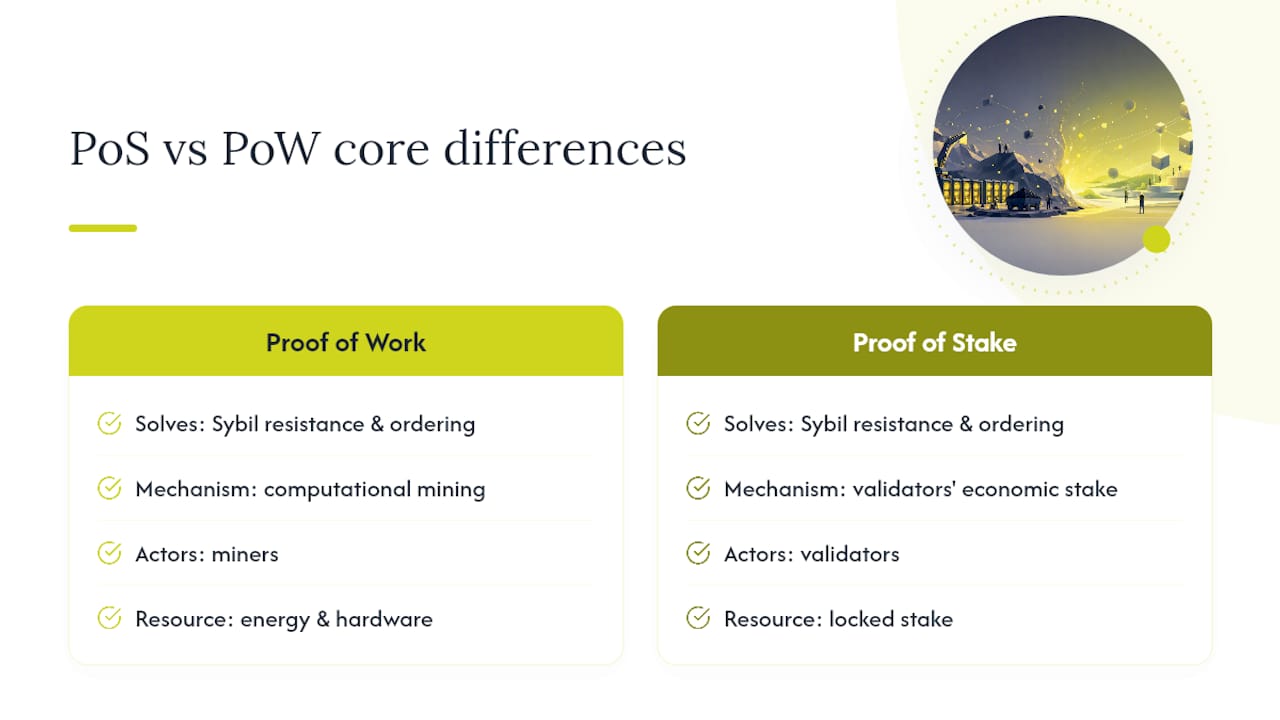 Proof of Stake versus Proof of Work comparison